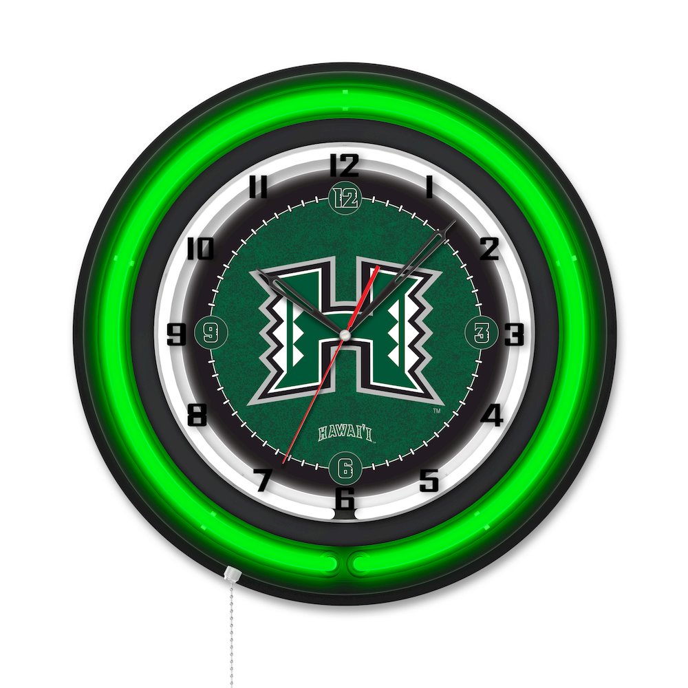 University of Hawaii 19" Double Neon Wall Clock