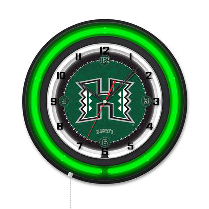 University of Hawaii 19" Double Neon Wall Clock