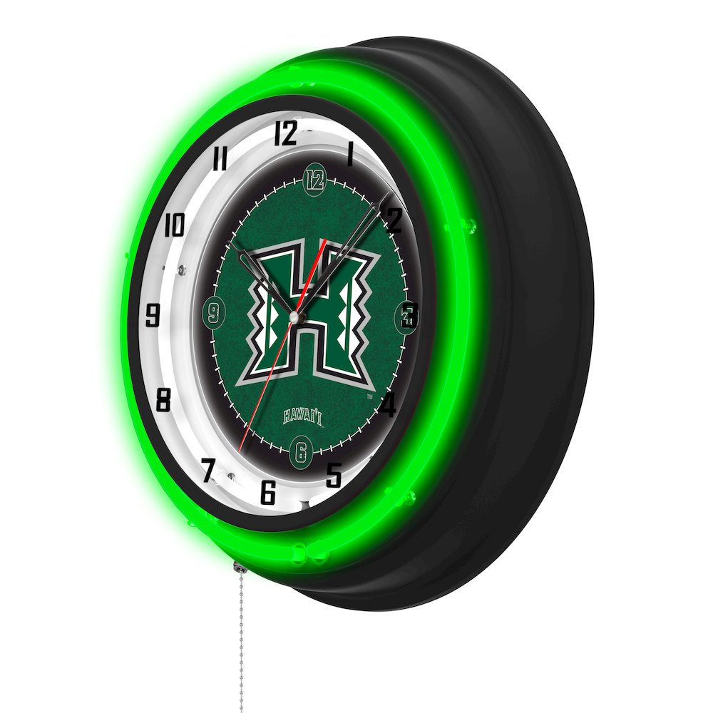 University of Hawaii 19" Double Neon Wall Clock