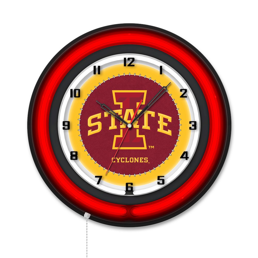 Iowa State University 19" Double Neon Wall Clock