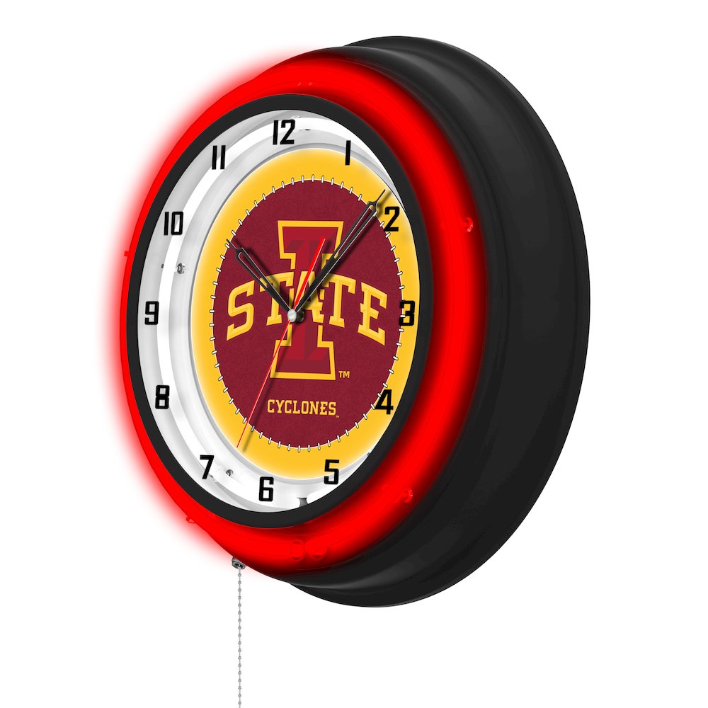 Iowa State University 19" Double Neon Wall Clock