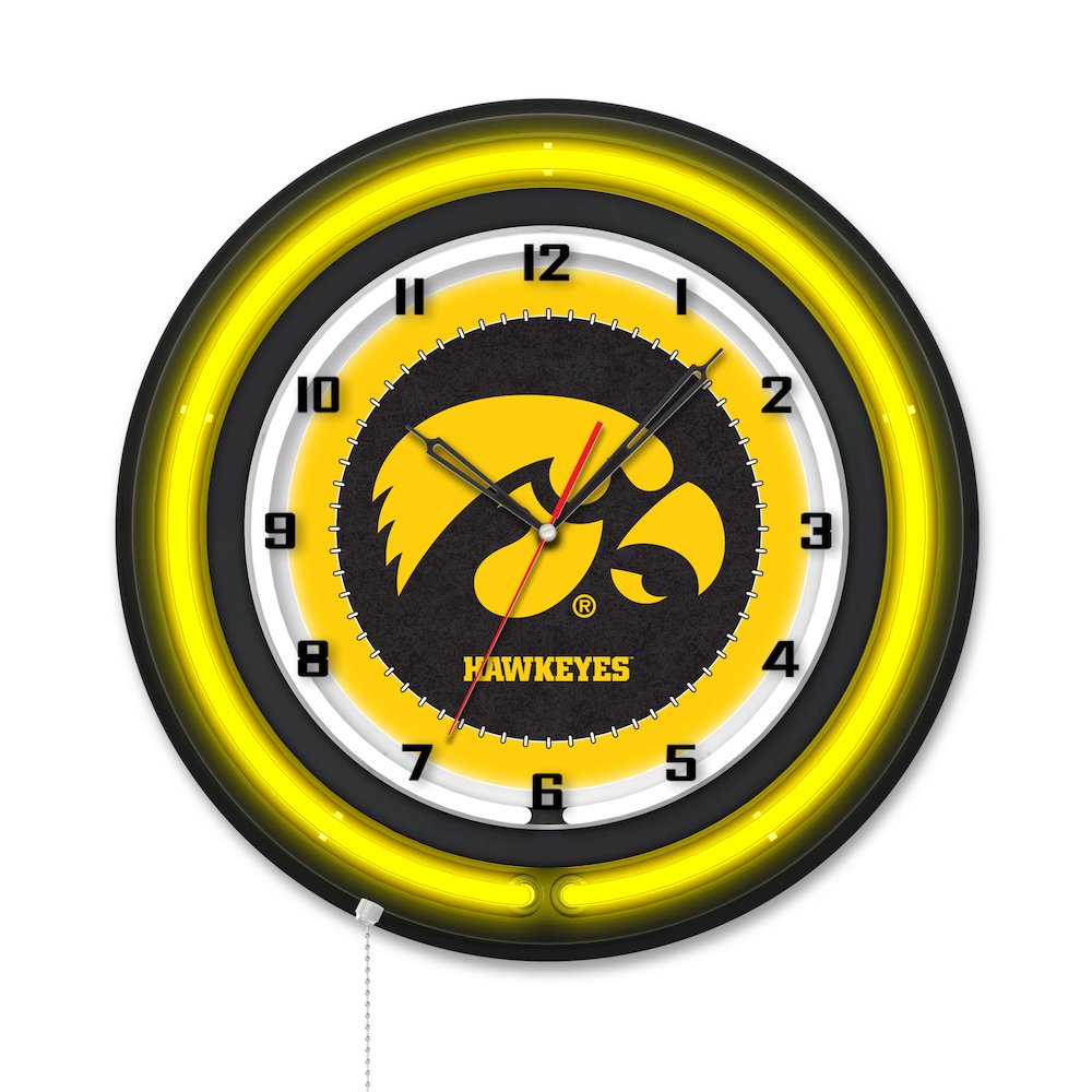 University of Iowa 19" Double Neon Wall Clock