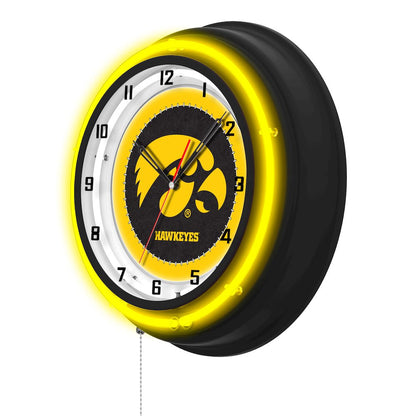 University of Iowa 19" Double Neon Wall Clock