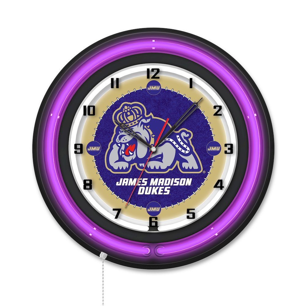 James Madison University 19" Double Neon Wall Clock