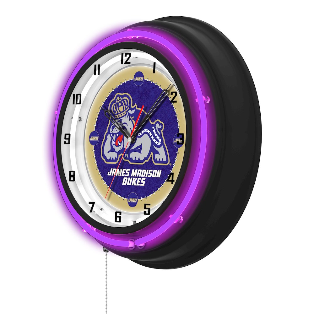 James Madison University 19" Double Neon Wall Clock