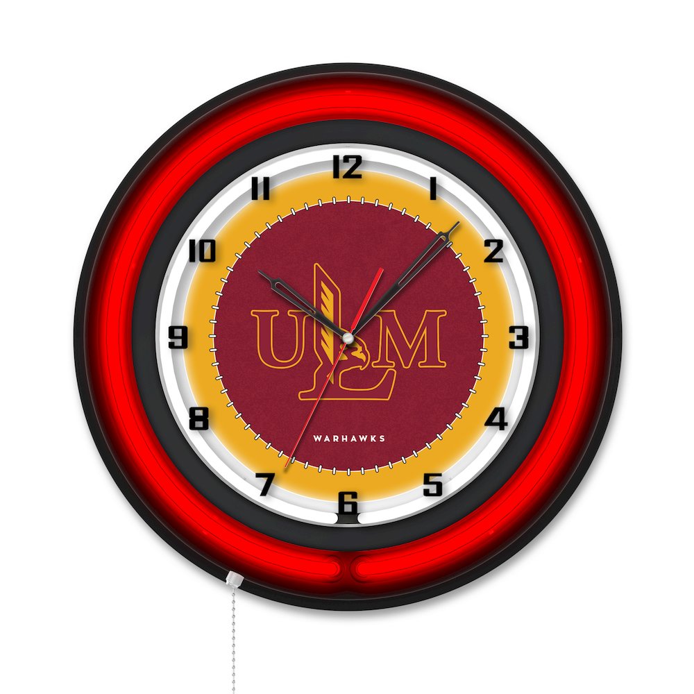 University of Louisiana at Monroe 19" Double Neon Wall Clock