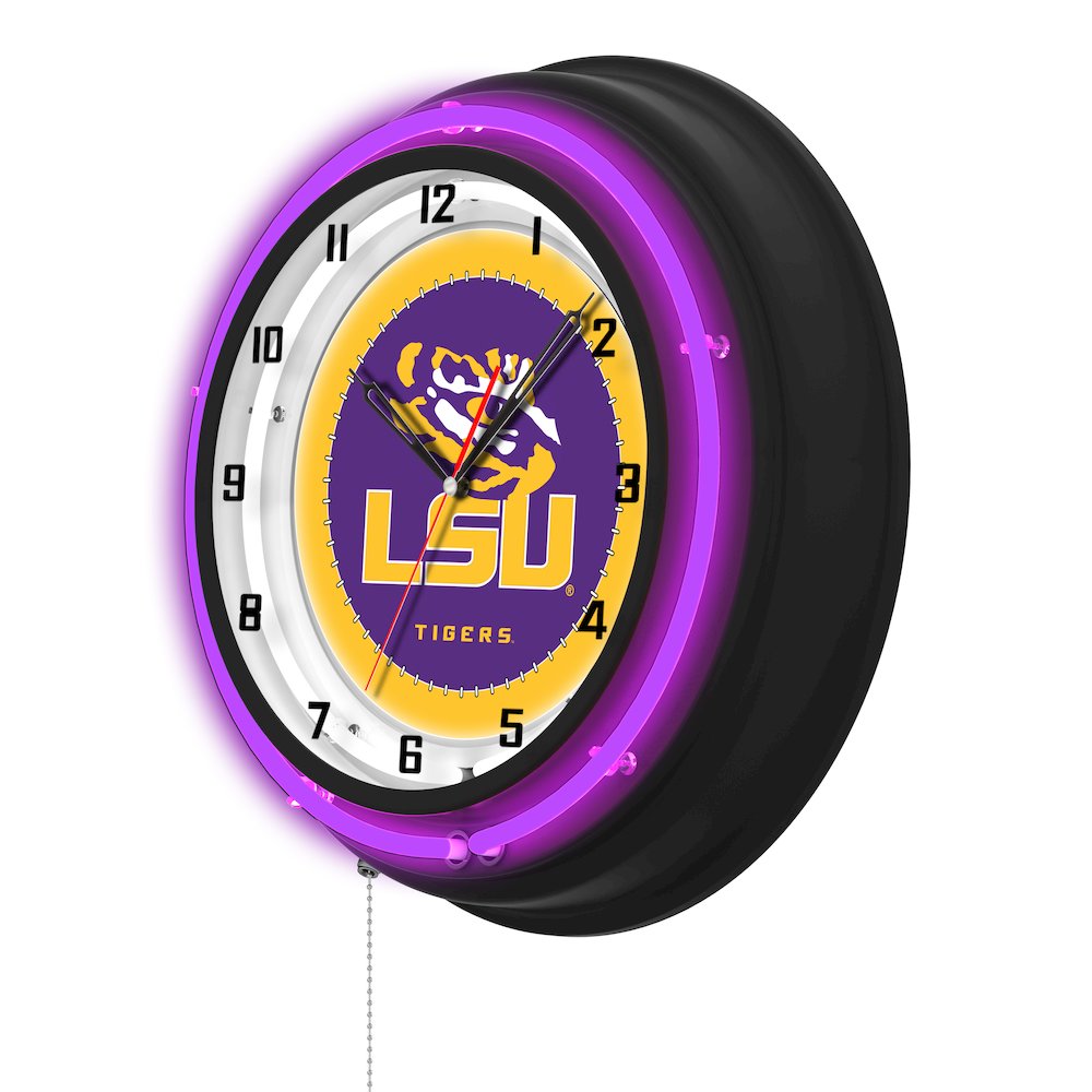 Louisiana State University 19" Double Neon Wall Clock
