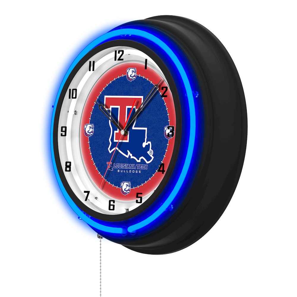 Louisiana Tech University 19" Double Neon Wall Clock