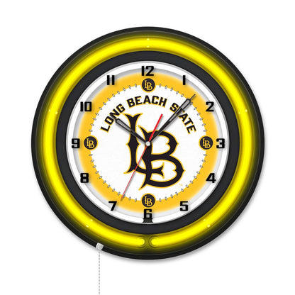 Long Beach State University 19" Double Neon Wall Clock