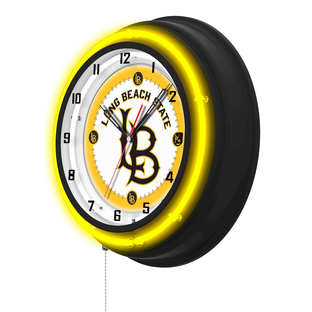 Long Beach State University 19" Double Neon Wall Clock