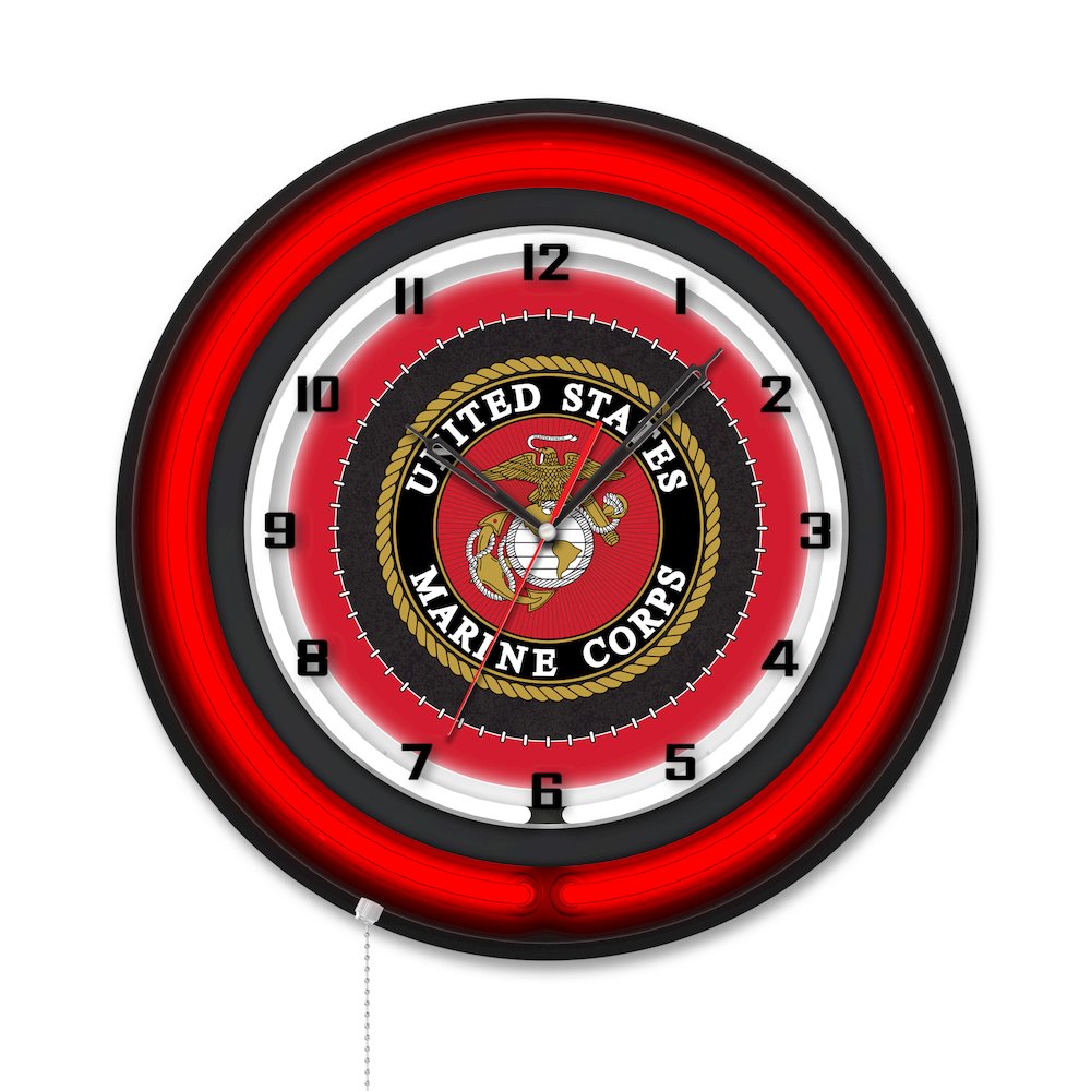 United States Marine Corps 19" Double Neon Wall Clock