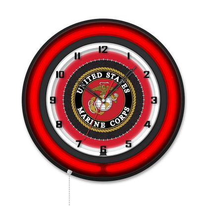 United States Marine Corps 19" Double Neon Wall Clock