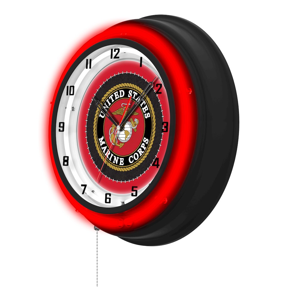United States Marine Corps 19" Double Neon Wall Clock