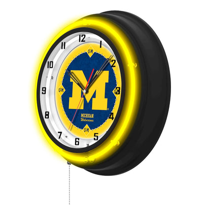 University of Michigan 19" Double Neon Wall Clock