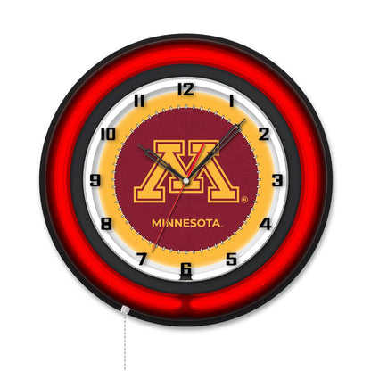 University of Minnesota 19" Double Neon Wall Clock