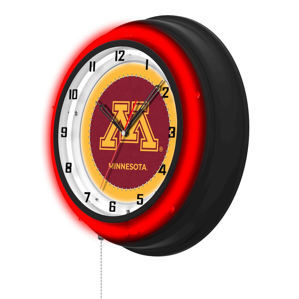 University of Minnesota 19" Double Neon Wall Clock