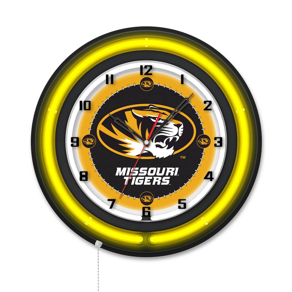 University of Missouri 19" Double Neon Wall Clock