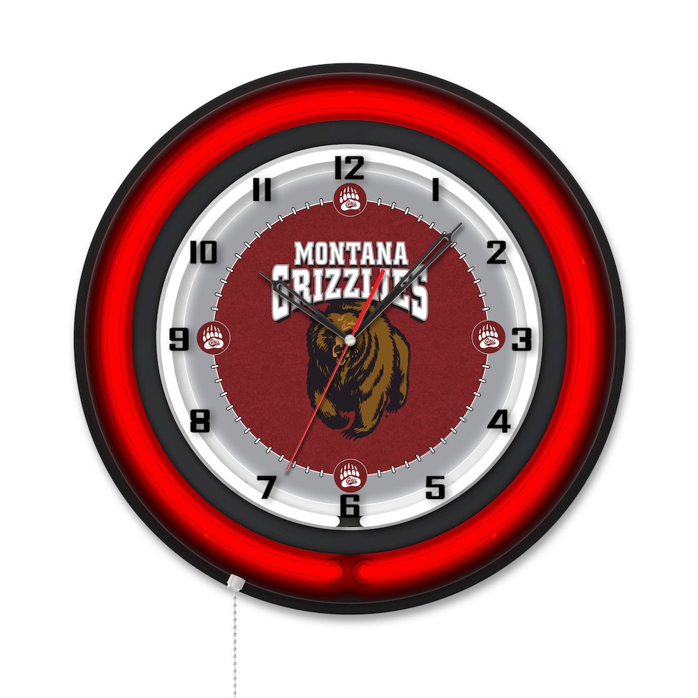 University of Montana 19" Double Neon Wall Clock
