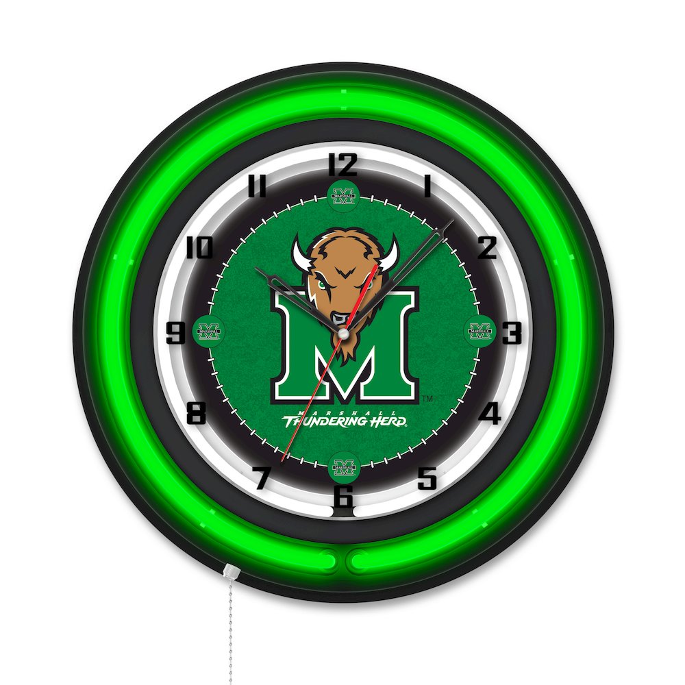 Marshall University 19" Double Neon Wall Clock