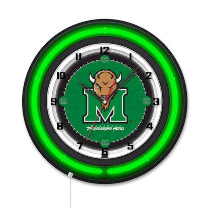 Marshall University 19" Double Neon Wall Clock