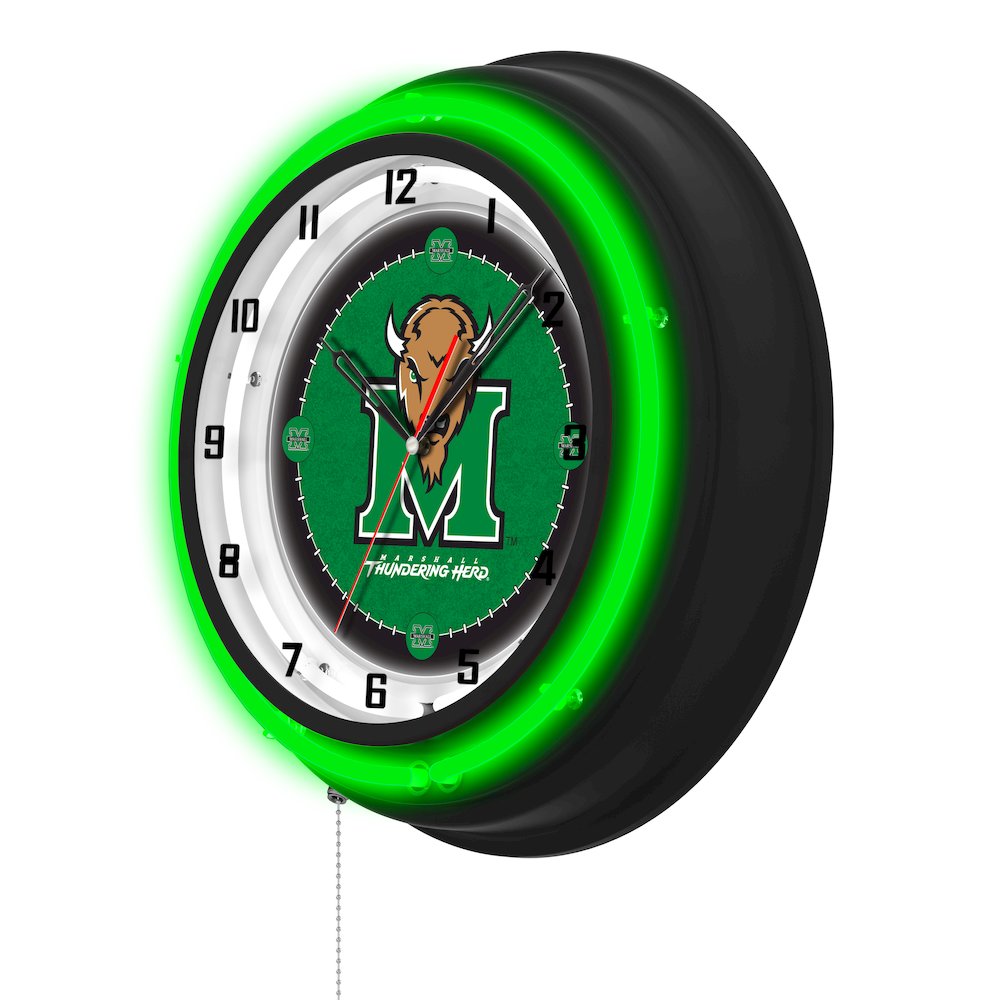 Marshall University 19" Double Neon Wall Clock