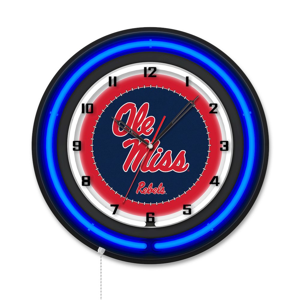 University of Mississippi 19" Double Neon Wall Clock