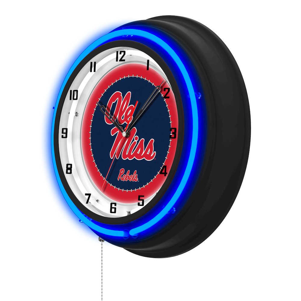 University of Mississippi 19" Double Neon Wall Clock