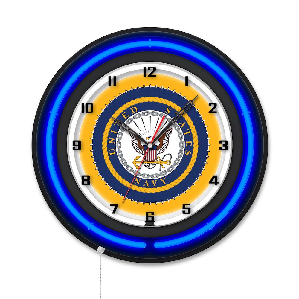 United States Navy 19" Double Neon Wall Clock