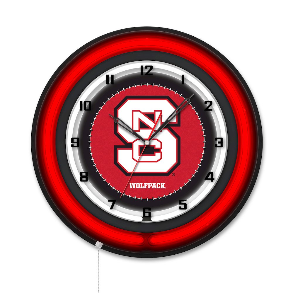 North Carolina State University 19" Double Neon Wall Clock