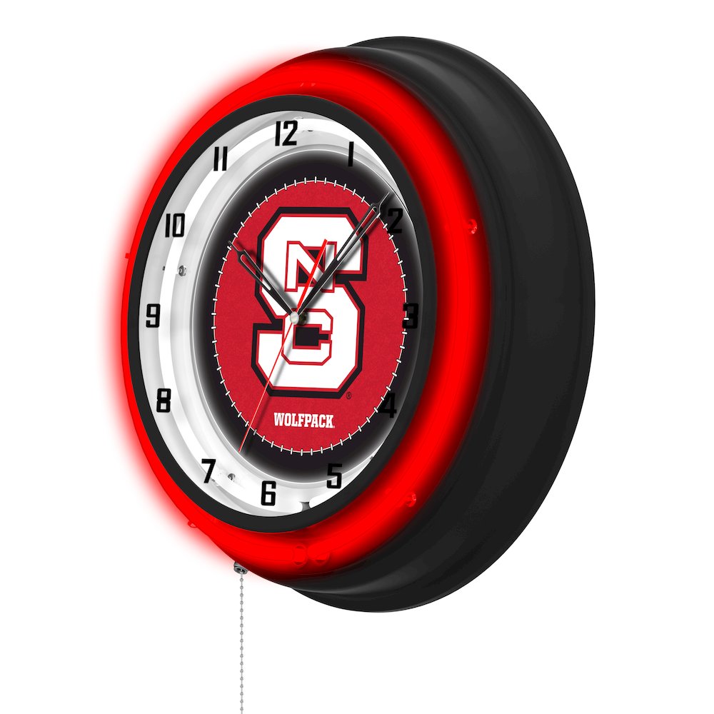 North Carolina State University 19" Double Neon Wall Clock