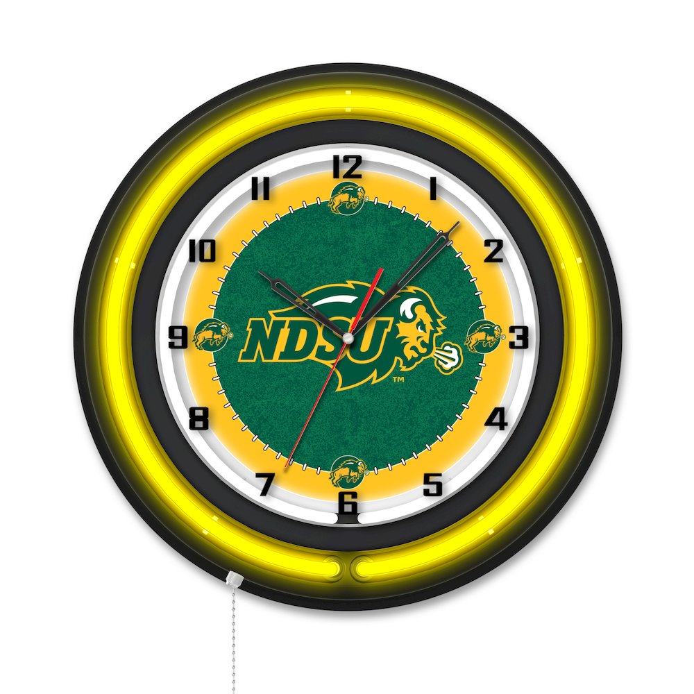 North Dakota State University 19" Double Neon Wall Clock