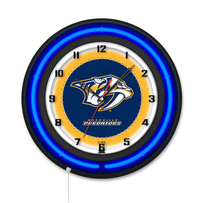 Nashville Predators 19" Double Neon Wall Clock