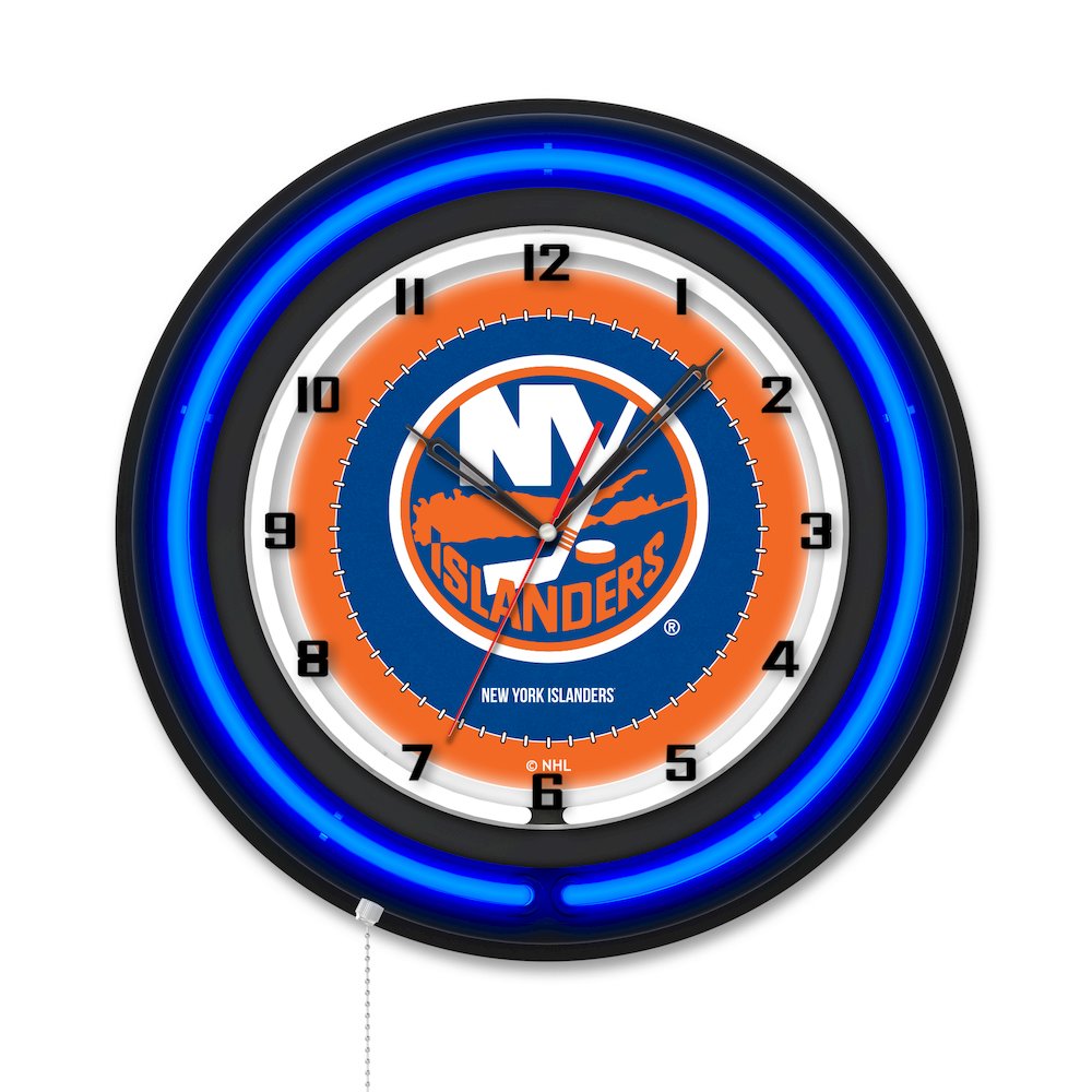 New York Islanders 19" Double Neon Wall Clock
