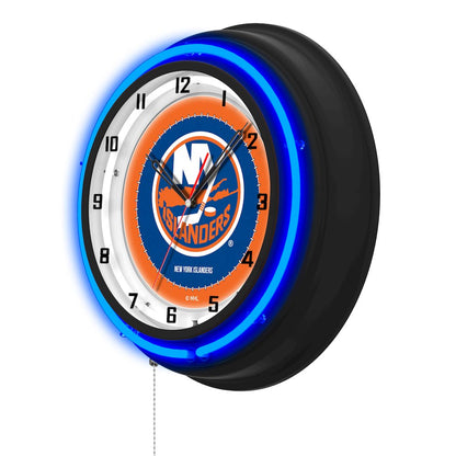 New York Islanders 19" Double Neon Wall Clock