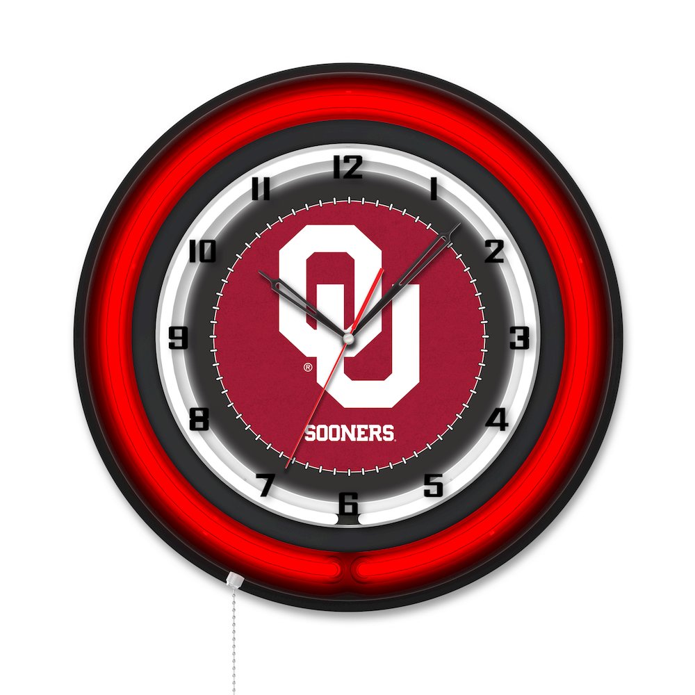 Oklahoma University 19" Double Neon Wall Clock