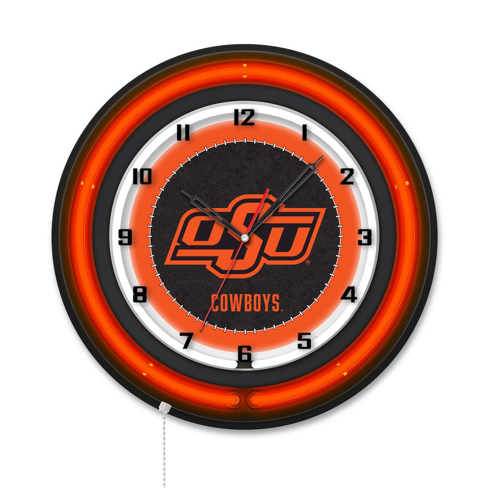 Oklahoma State University 19" Double Neon Wall Clock