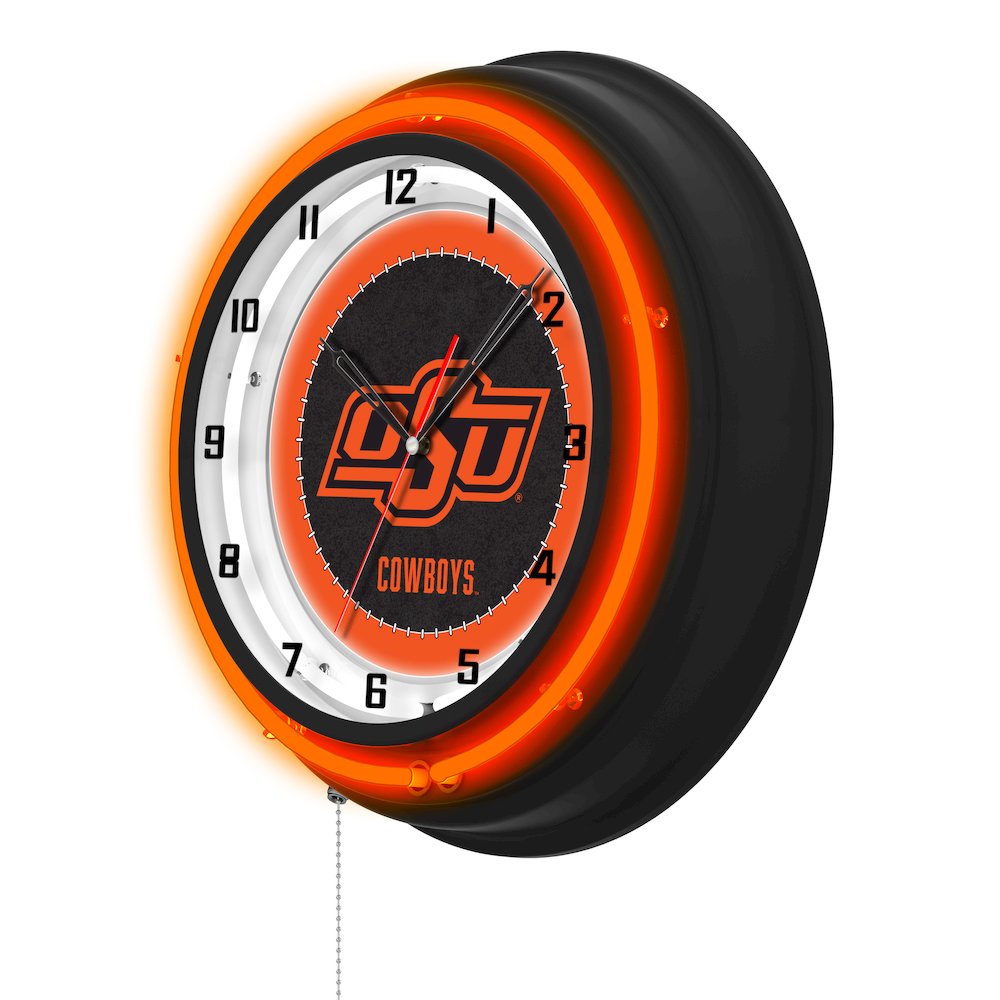 Oklahoma State University 19" Double Neon Wall Clock