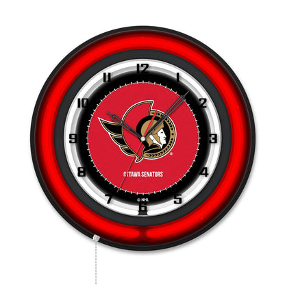Ottawa Senators 19" Double Neon Wall Clock