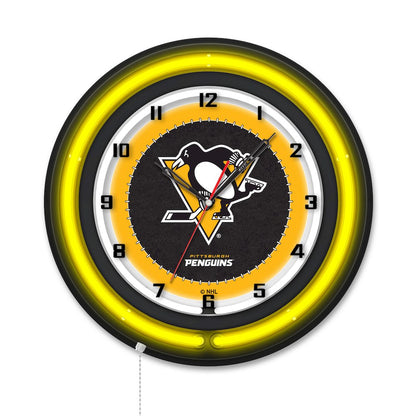 Pittsburgh Penguins 19" Double Neon Wall Clock