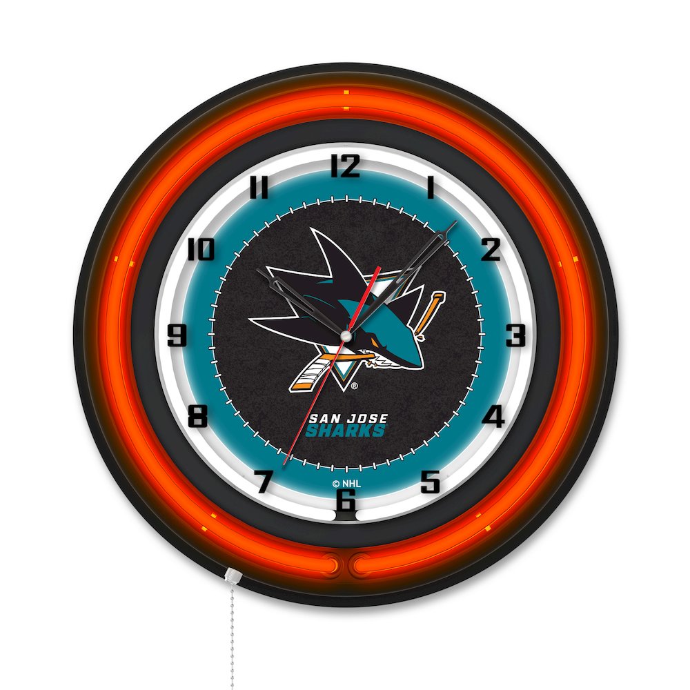 San Jose Sharks 19" Double Neon Wall Clock