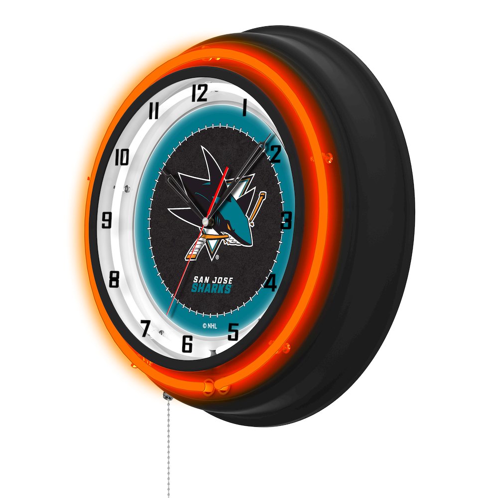 San Jose Sharks 19" Double Neon Wall Clock