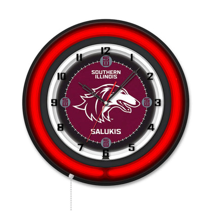 Southern Illinois University 19" Double Neon Wall Clock