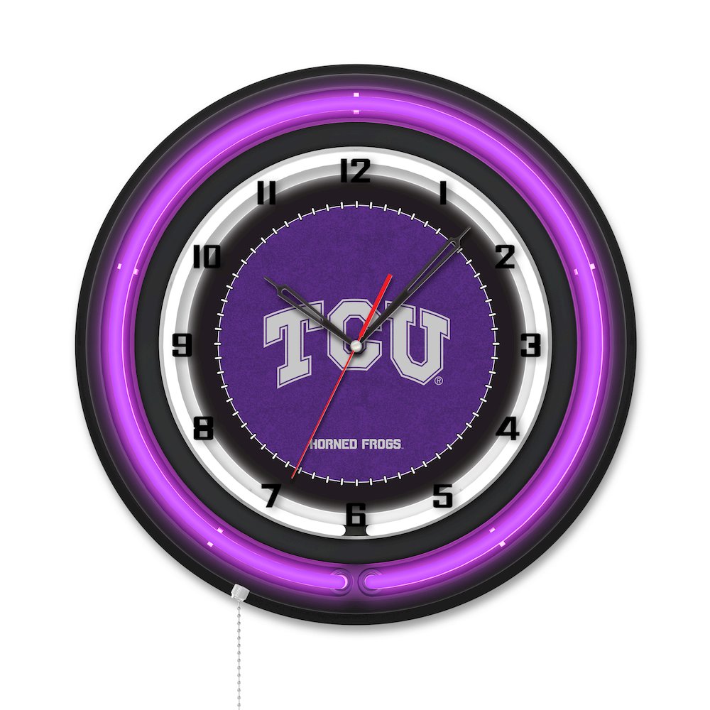 Texas Christian University 19" Double Neon Wall Clock