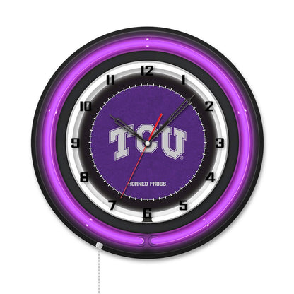 Texas Christian University 19" Double Neon Wall Clock