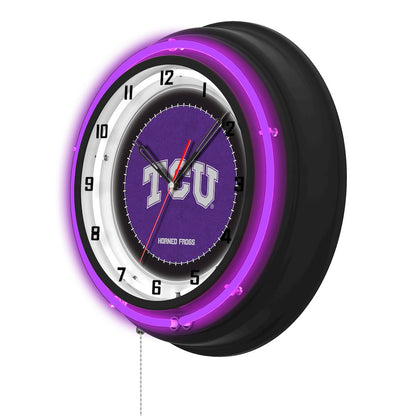 Texas Christian University 19" Double Neon Wall Clock