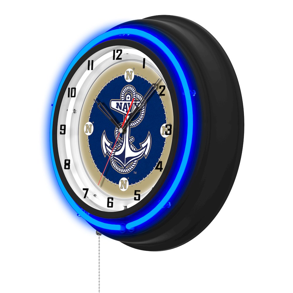 US Naval Academy 19" Double Neon Wall Clock