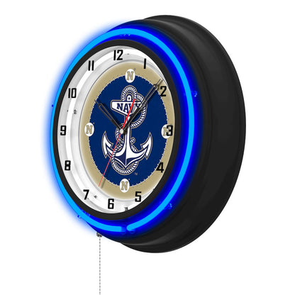US Naval Academy 19" Double Neon Wall Clock