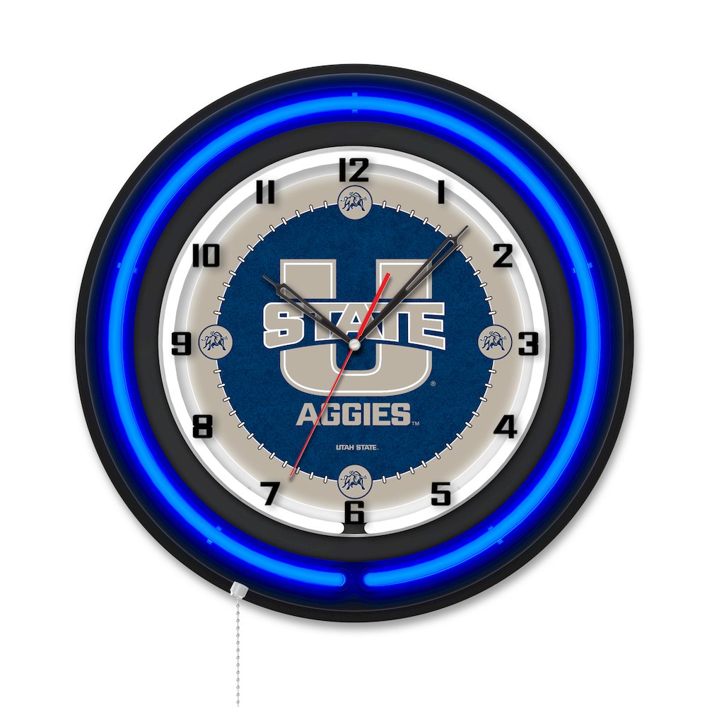 Utah State University 19" Double Neon Wall Clock