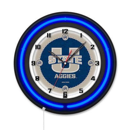Utah State University 19" Double Neon Wall Clock