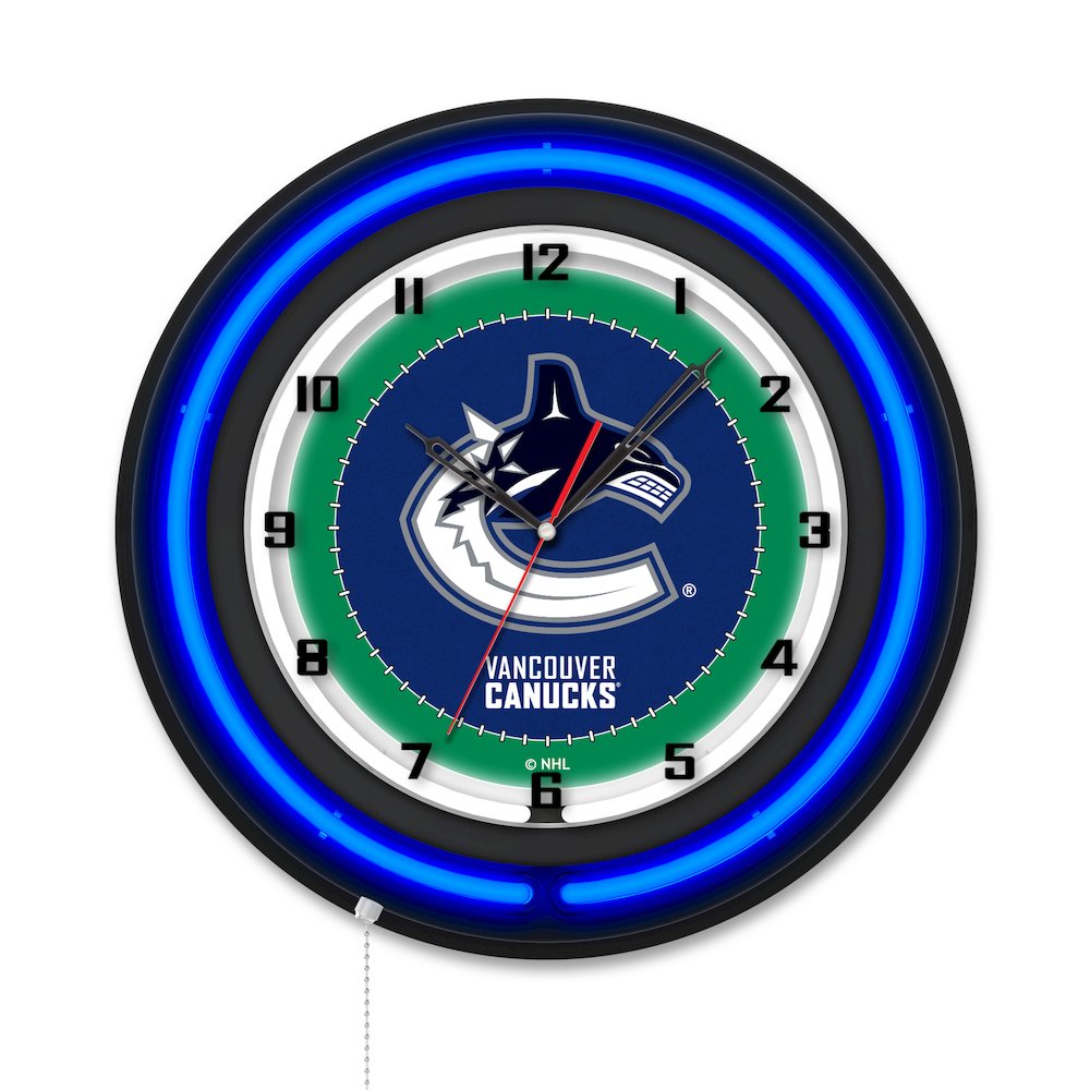 Vancouver Canucks 19" Double Neon Wall Clock